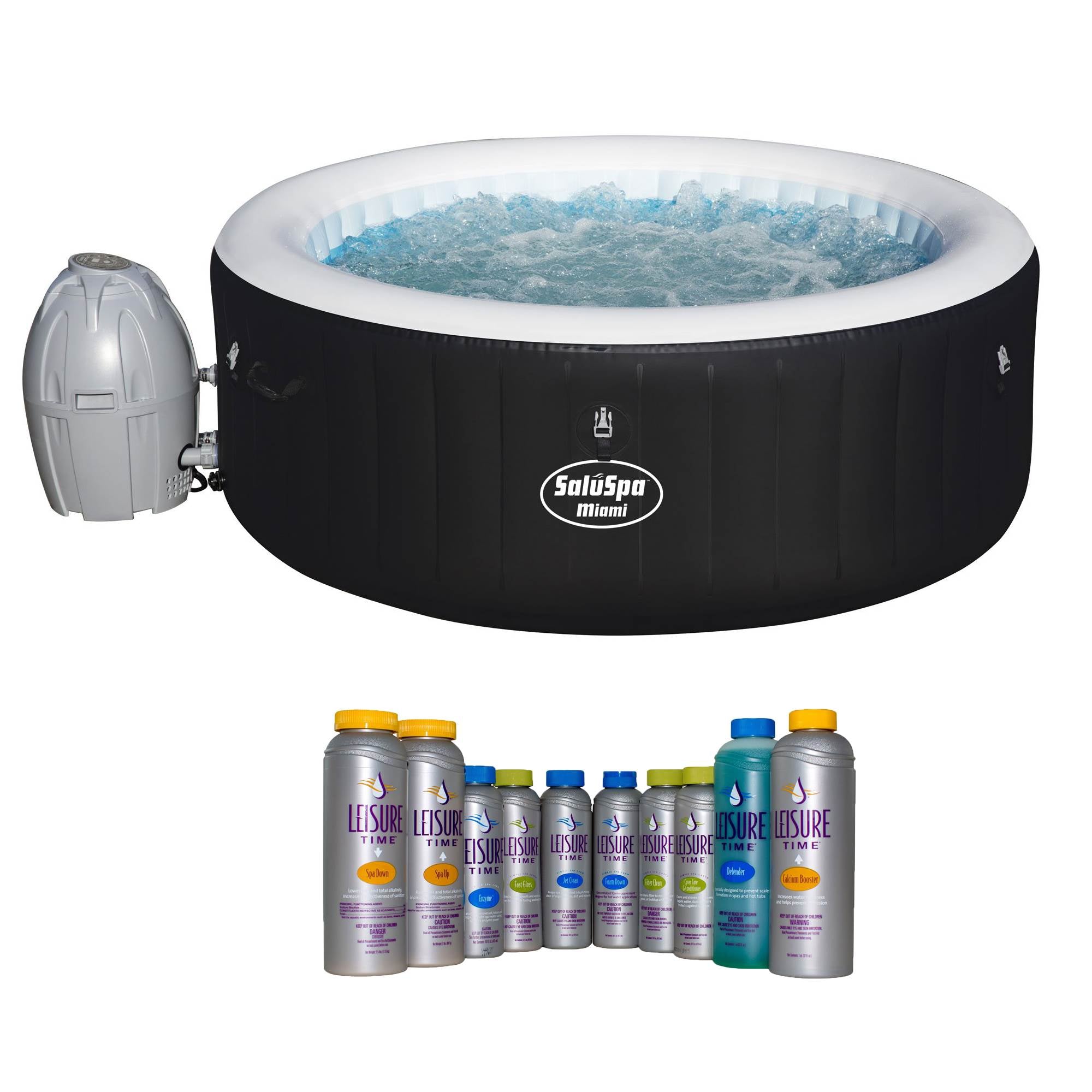Bestway SaluSpa Inflatable Hot Tub Spa Jacuzzi with Luxurious Spa Support Kit