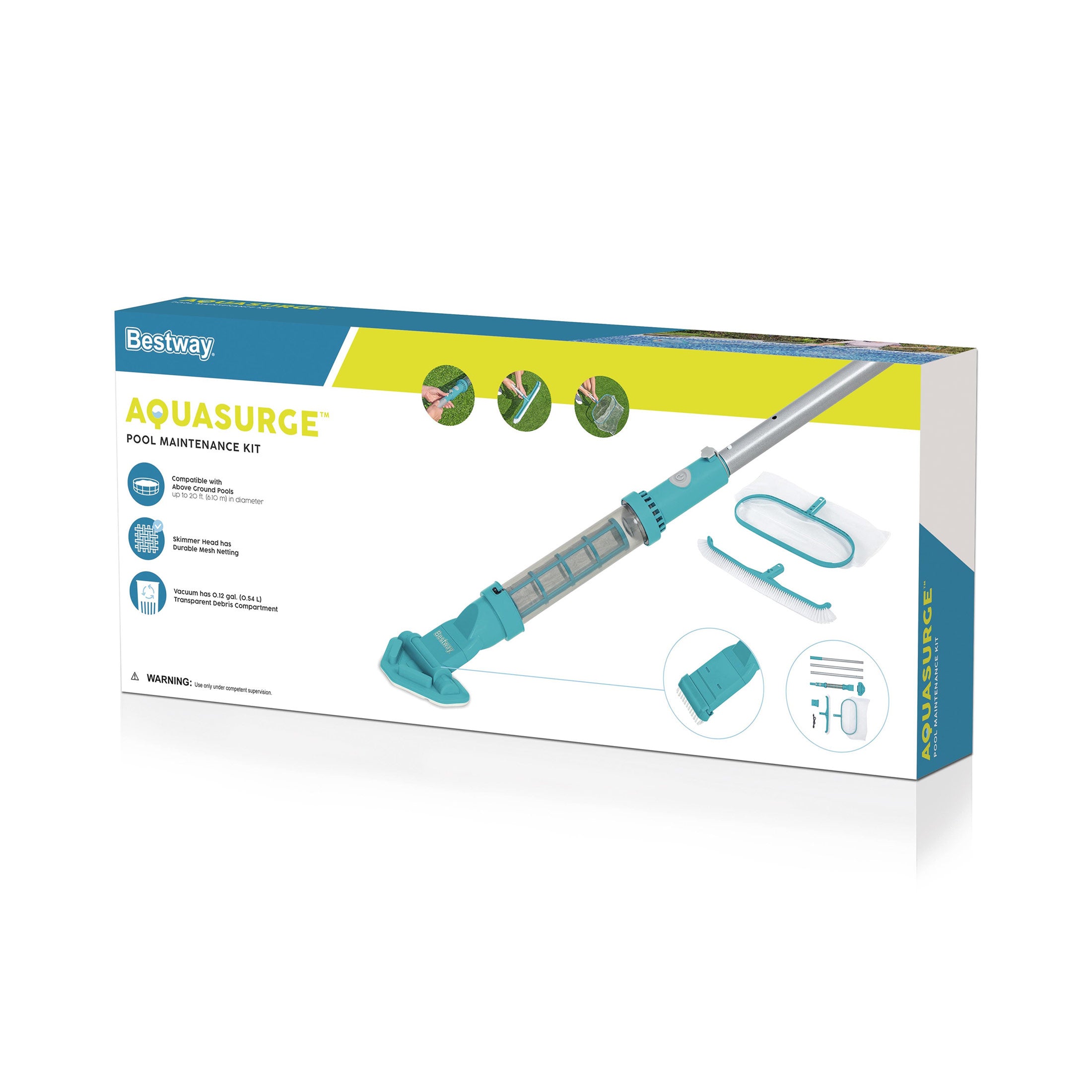 Bestway AquaSurge Swimming Pool Maintenance Accessory Kit with Vacuum & Skimmer - VMInnovations