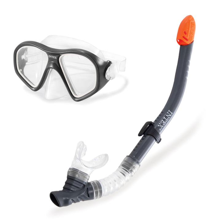 Intex Reef Rider Diving Mask & Easy Flow Snorkel Set for Ages 14+, Colors Vary