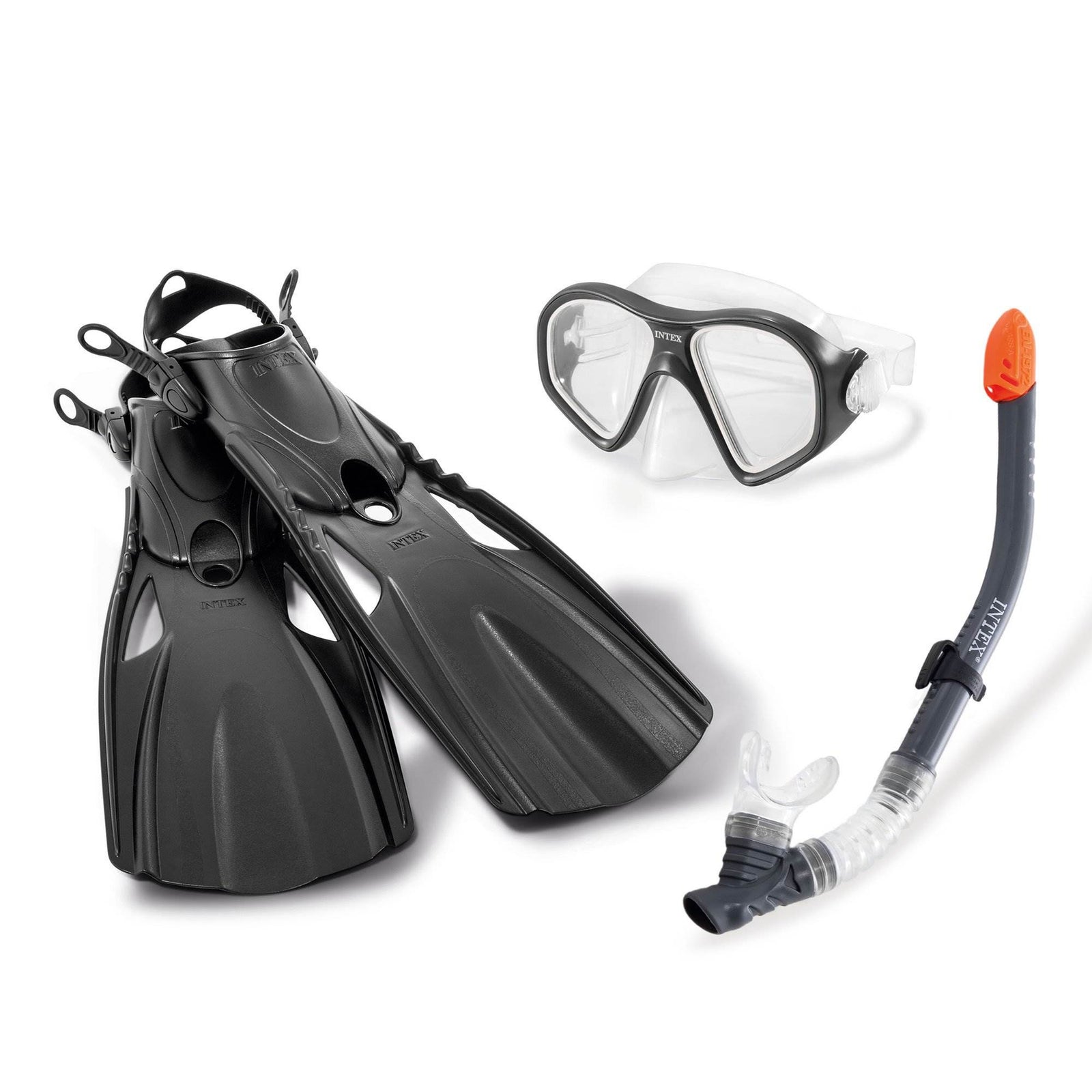 Intex Reef Rider Sport Swim Pool Diving Goggle Mask Snorkeling Set, 14 to Adult - VMInnovations