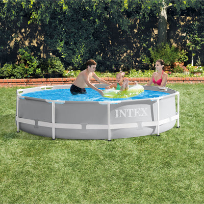 Intex 10ft x 30in Prism Above Ground Pool + Pool Care Chlorine Tablets, 10 Lbs