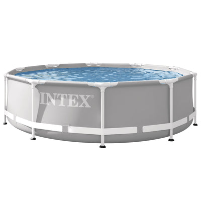 Intex 10ft x 30 Inch Prism Frame Steel Above Ground Outdoor Swimming Pool (Used)
