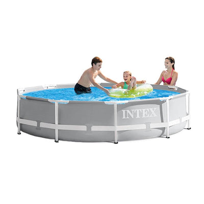 Intex 10ft x 30in Prism Above Ground Pool and Pool Care Chlorine Tablets, 50 Lbs