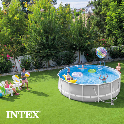 Intex 10' x 30" Above Ground Metal Frame Pool with 330 GPH Filter Pump(Open Box) - VMInnovations