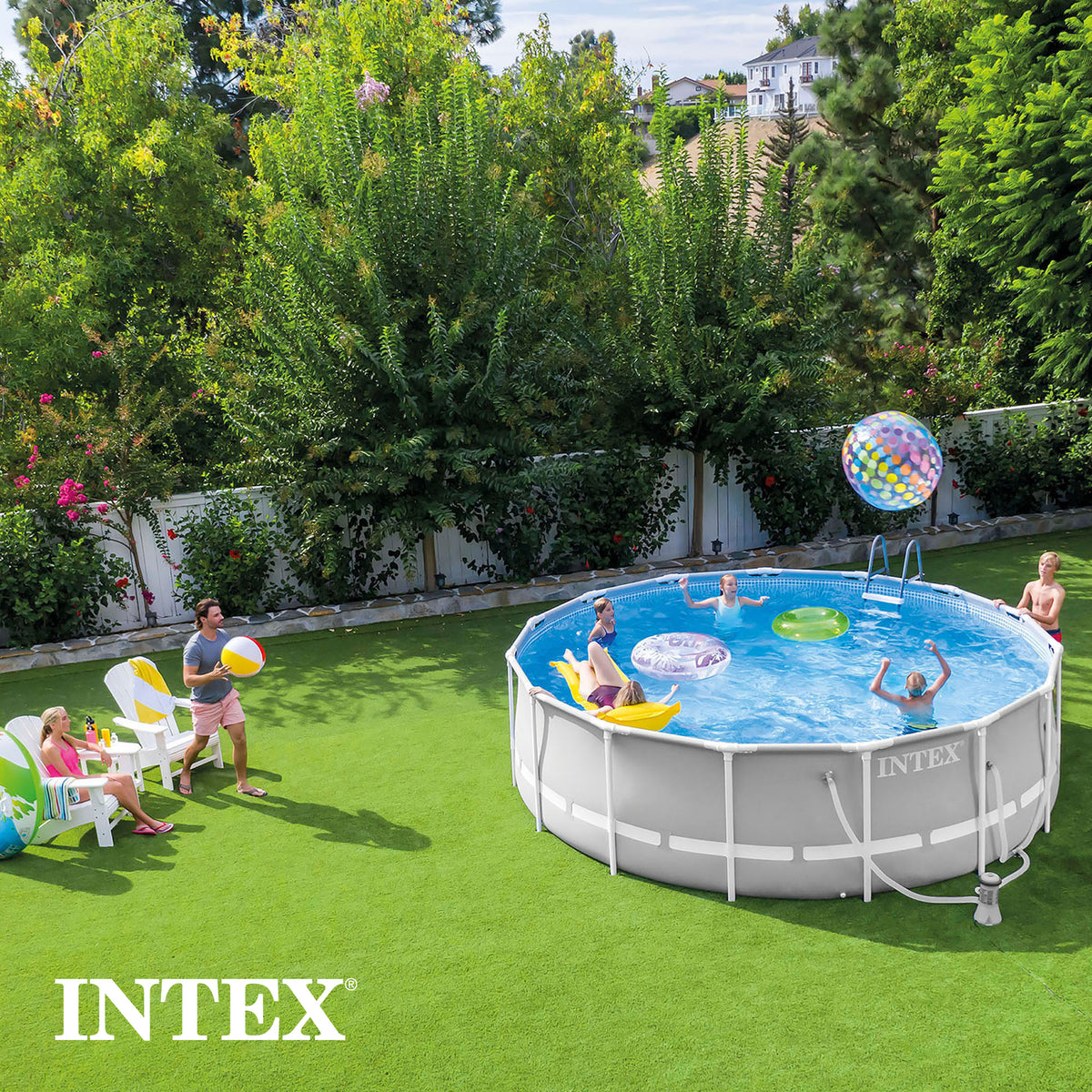 Intex 10ftx30in Prism Frame Above Ground Pool w/ 330 GPH Filter Pump (Used)