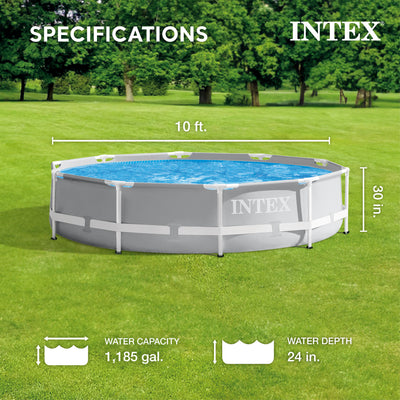Intex 10 Foot x 30 Inches Prism Frame Pool with 330 GPH Filter Pump (For Parts) - VMInnovations