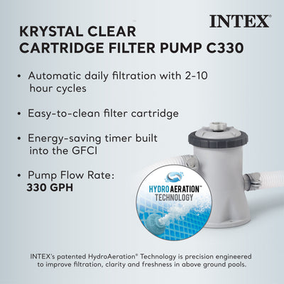 Intex 10ftx30in Prism Frame Above Ground Pool w/ 330 GPH Filter Pump (Used)