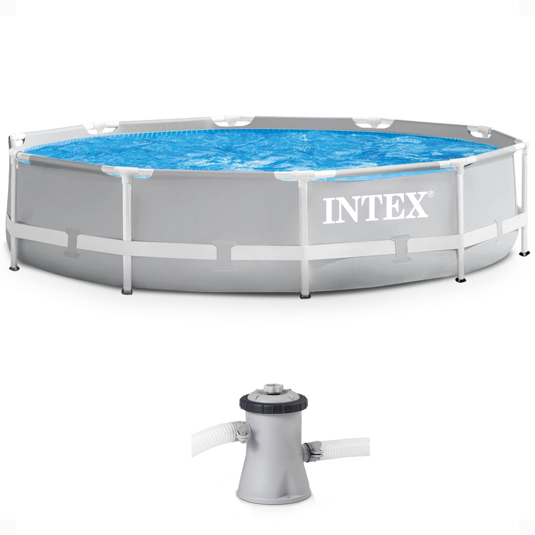 Intex 10' x 30" Above Ground Metal Frame Pool with 330 GPH Filter Pump(Open Box) - VMInnovations