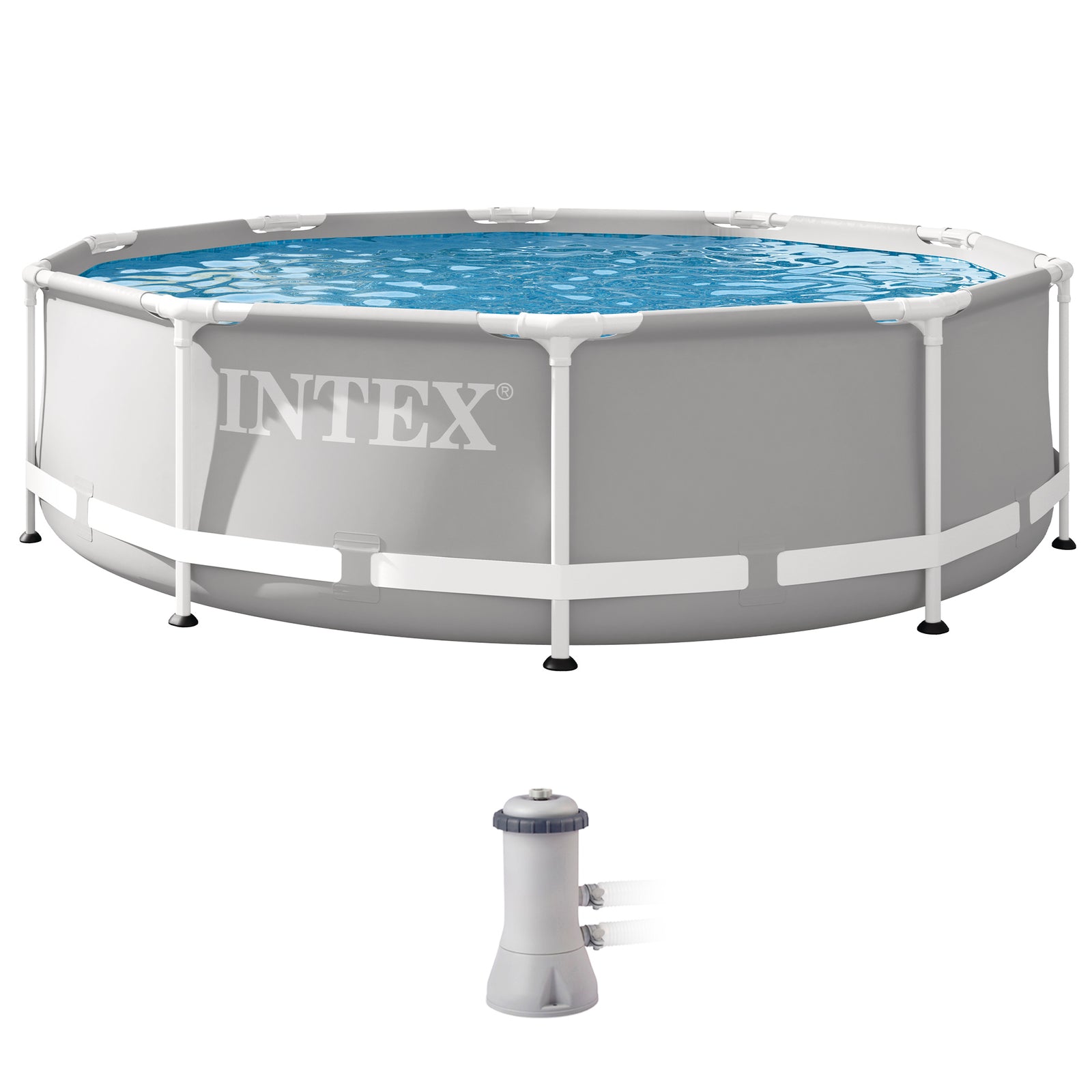 Intex 26701EH 10ft x 30in Prism Frame Above Ground Swimming Pool with Pump - VMInnovations