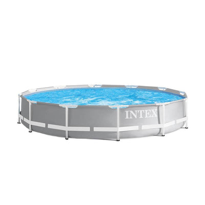 Intex 12ft x 30in Prism Frame Above Ground Round Swimming Pool & Robot Vacuum