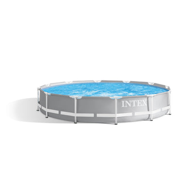 Intex 12 Foot x 30 Inches Durable Prism Steel Frame Above Ground Pool (Used)