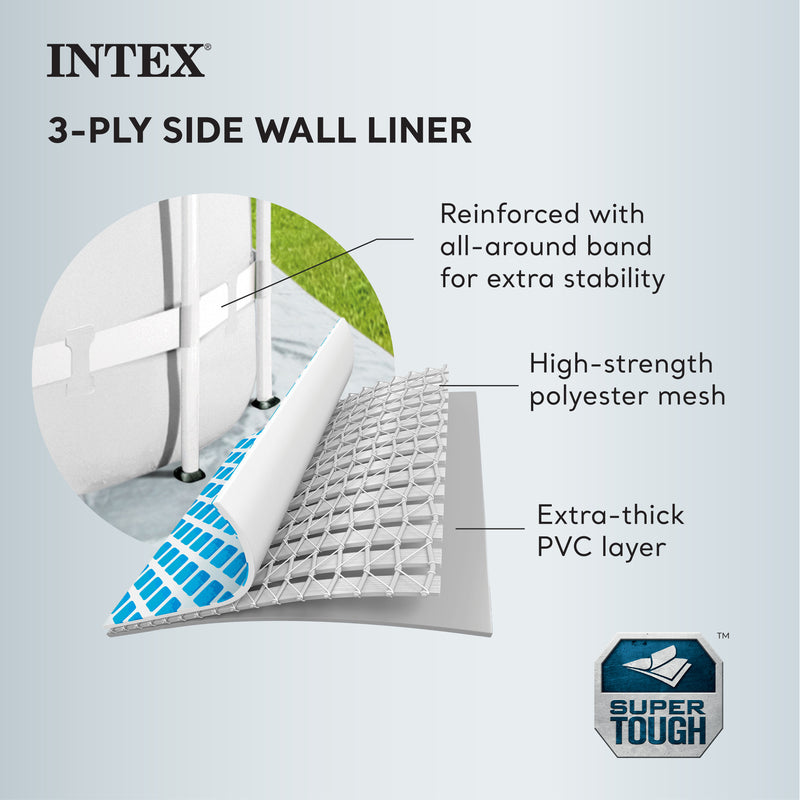 Intex 12 Foot x 30 Inches Durable Prism Steel Frame Above Ground Pool (Used)