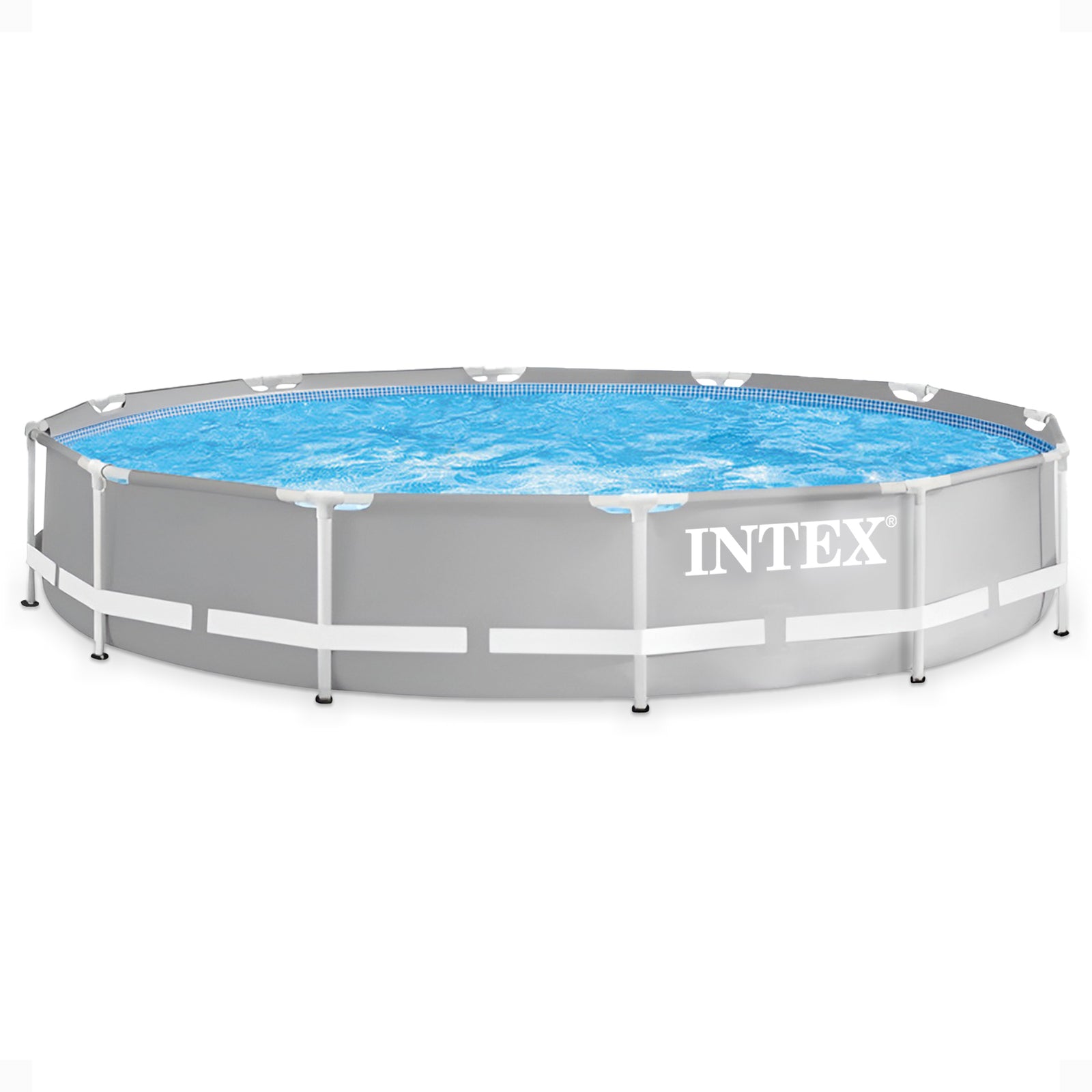Intex 12'x 30" Prism Frame Round Above Ground Swimming Pool, (No Pump)(Open Box) - VMInnovations