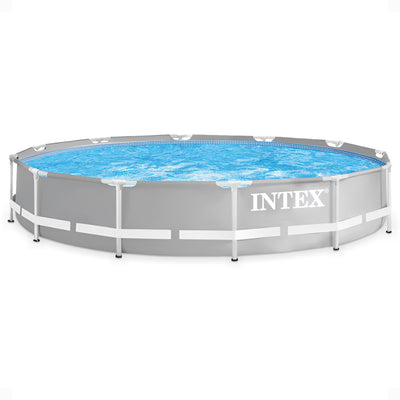 Intex 12'x 30" Prism Frame Round Above Ground Swimming Pool, (No Pump)(Open Box)
