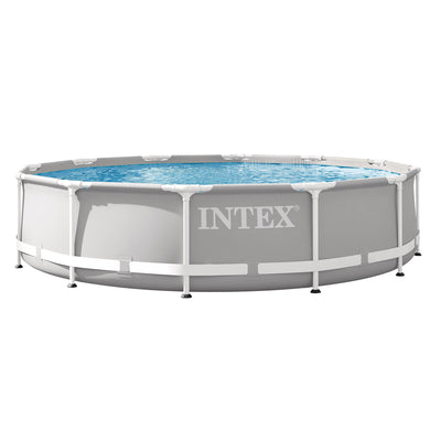 Intex 12'x 30" Prism Frame Round Above Ground Swimming Pool, (No Pump)(Open Box)