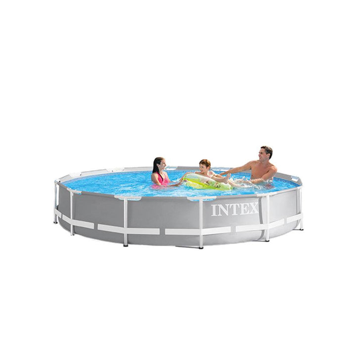 Intex 26711EH 12' x 30" Metal Frame Above Ground Swimming Pool w/ Pump & Canopy