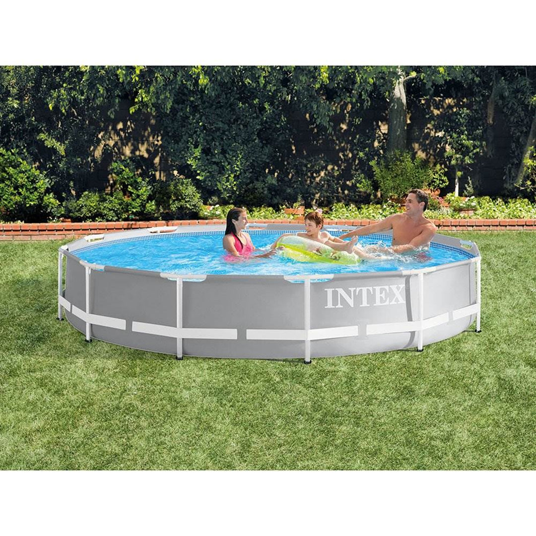 Intex 26711EH 12' x 30" Metal Frame Above Ground Swimming Pool w/ Pump & Canopy