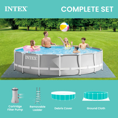 Intex 15 Foot x 42 Inch Prism Frame Above Ground Swimming Pool Set (Open Box) - VMInnovations