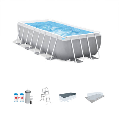 Intex 16 Foot x 42 Inch Prism Frame Rectangular Above Ground Pool Set (Used) - VMInnovations