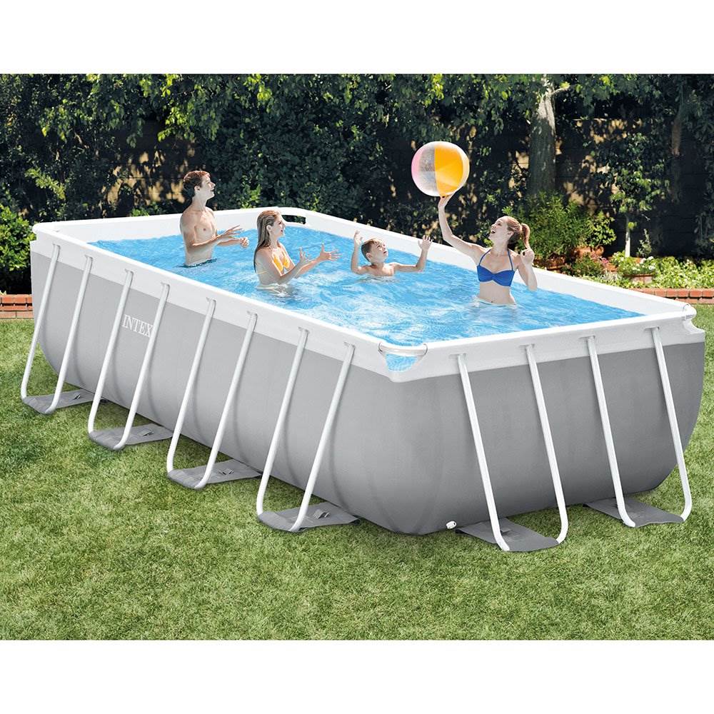 Intex 16' x 42" Prism Frame Rectangular Above Ground Swimming Pool Set w/ Canopy