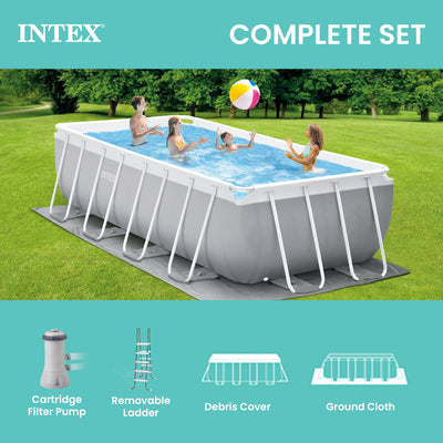 Intex 16' x 42" Prism Frame Rectangular Above Ground Swimming Pool Set w/ Canopy