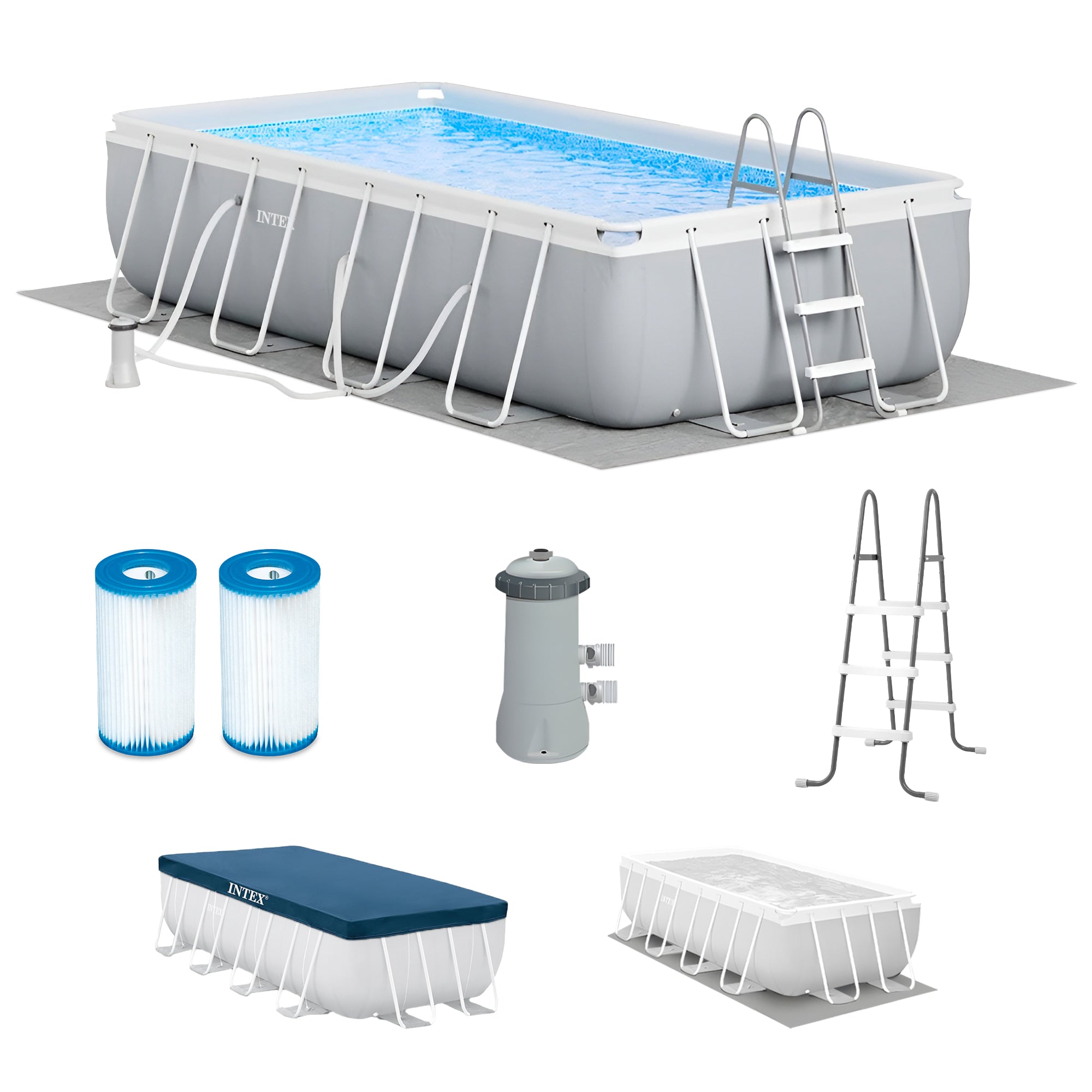 Intex 16 Foot x 42 Inch Prism Frame Rectangular Above Ground Pool (For Parts) - VMInnovations