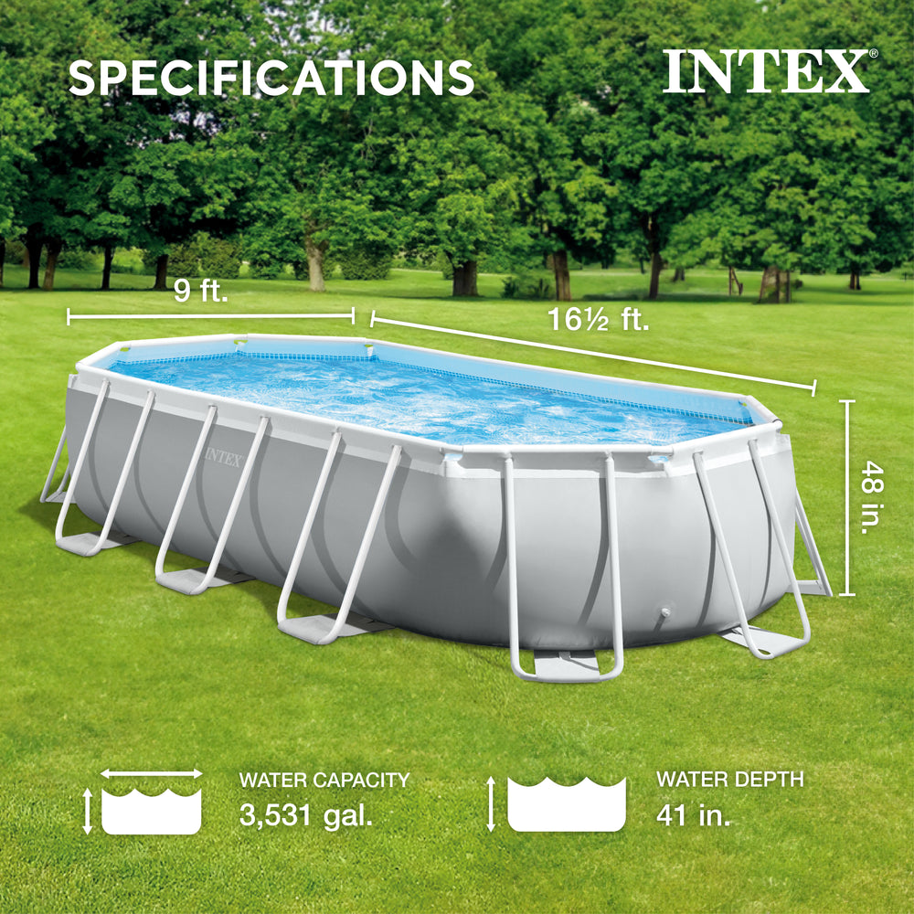 Intex 16.5ft x 9ft 48in Prism Frame Oval Above Ground Pool Pump Set (For Parts) - VMInnovations