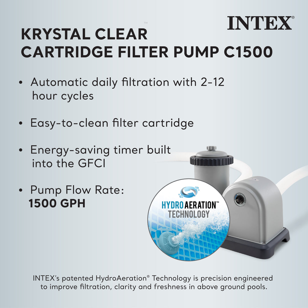 Intex 16.5 x 4ft Prism Frame Oval Above Ground Swimming Pool Pump Set (Open Box)