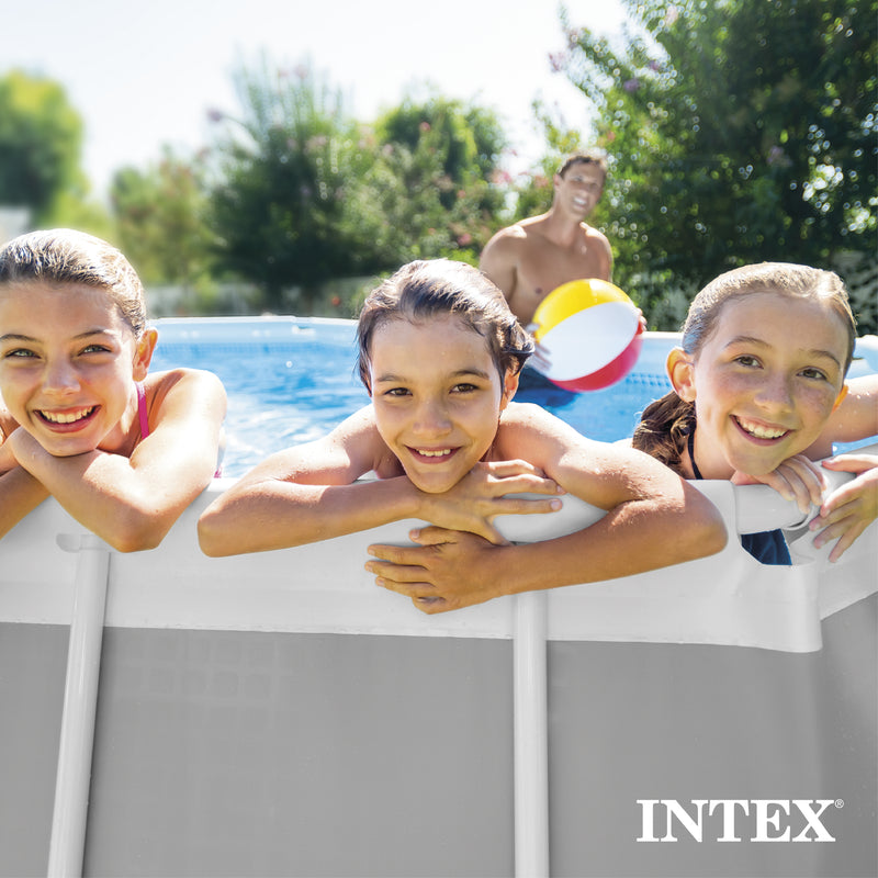 Intex 16.5 x 4ft Prism Frame Oval Above Ground Swimming Pool Pump Set (Open Box)