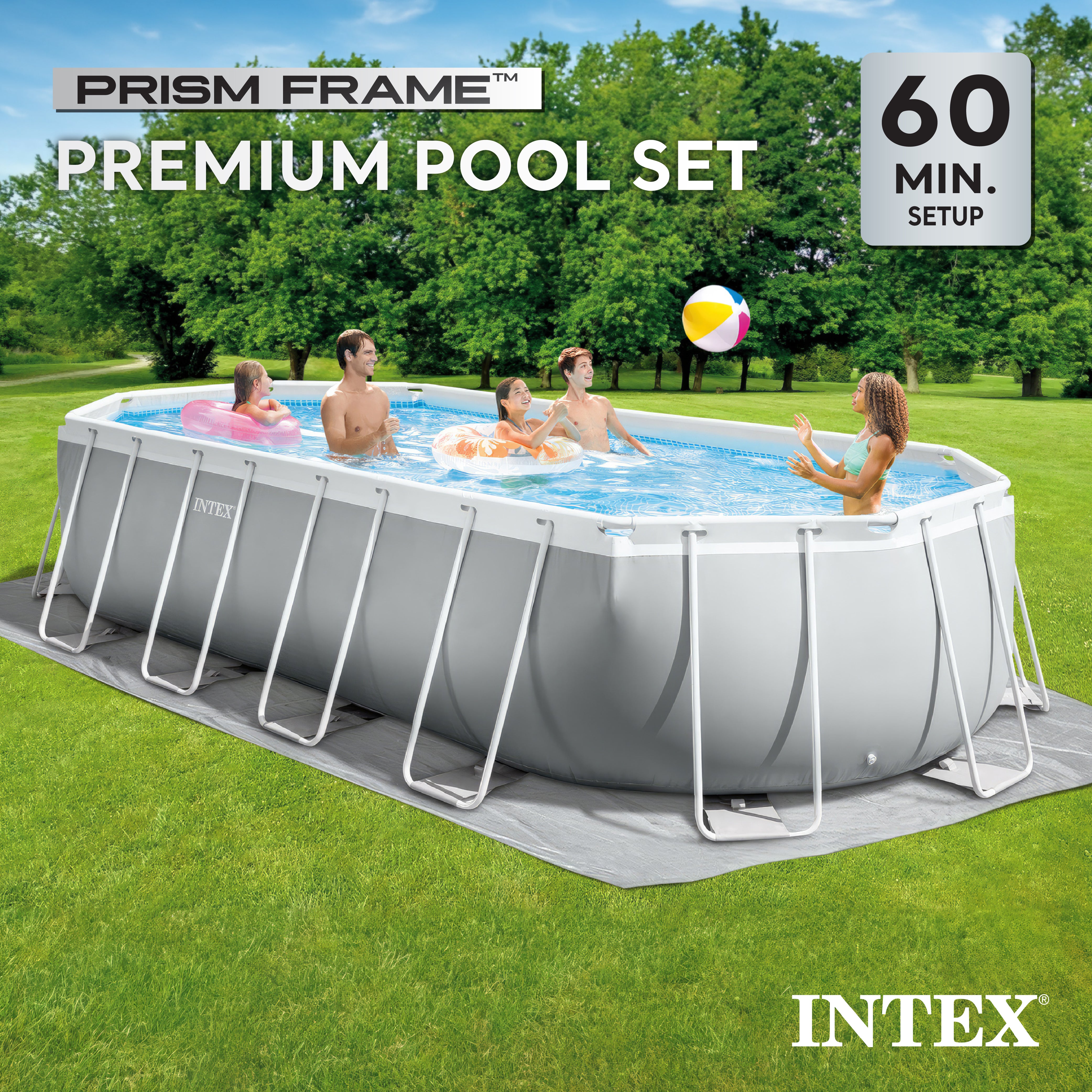 Intex 26797EH 20' x 10' x 48" Prism Frame Oval Above Ground Swim Pool Set (Used) - VMInnovations