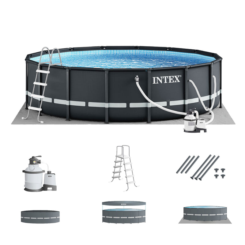 Intex Ultra XTR 16ft x 48in Outdoor Frame Above Ground Swimming Pool Set w/ Pump