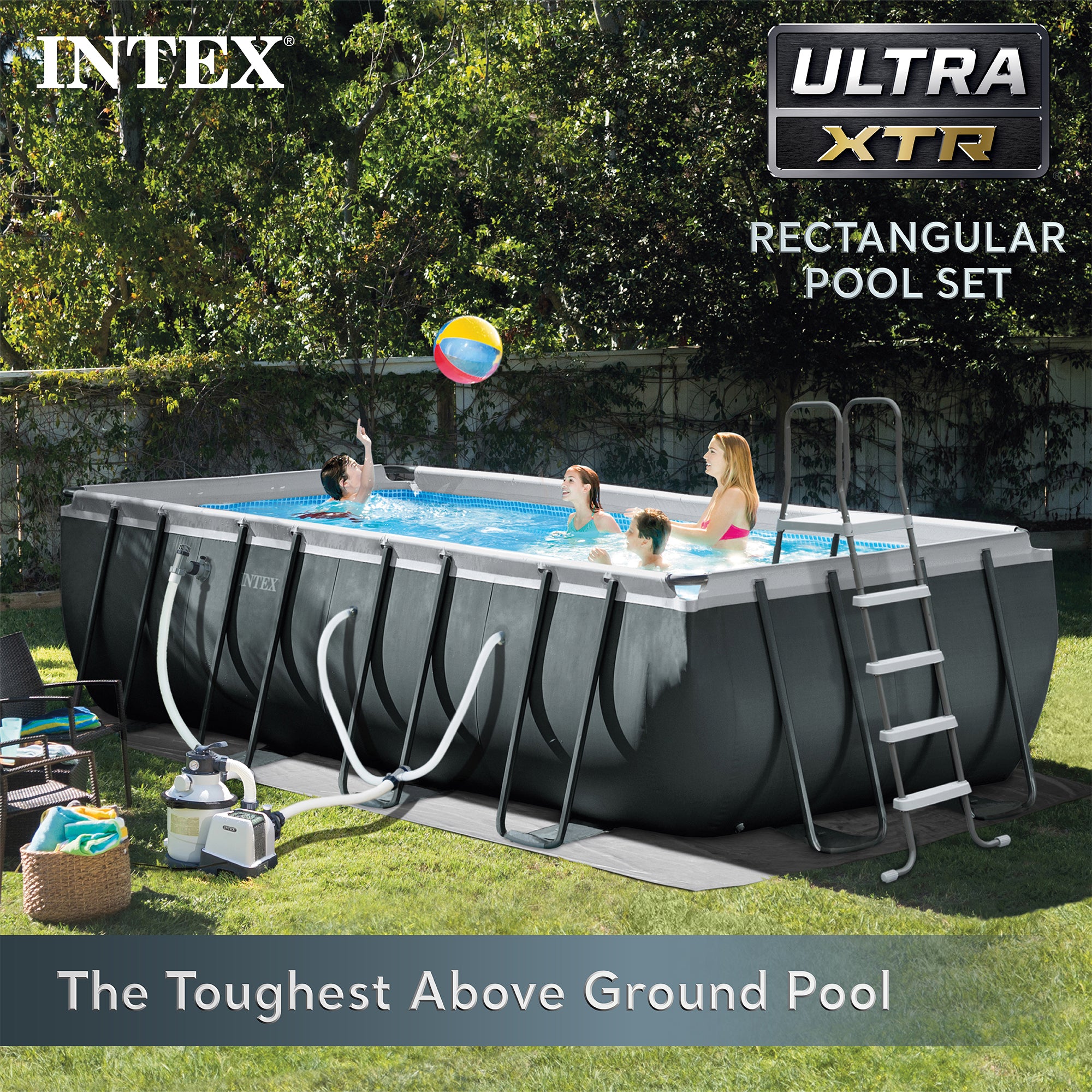 Intex 18' x 9' x 52" Ultra XTR Pool Set with Sand Pump and Maintenance Pool Kit