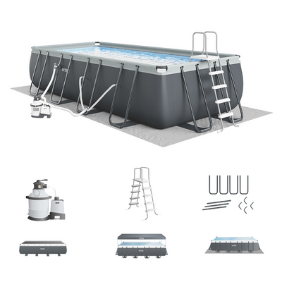 Intex 18Ft x 52In Ultra XTR Frame Swimming Pool Set w/Pump Filter (For Parts)