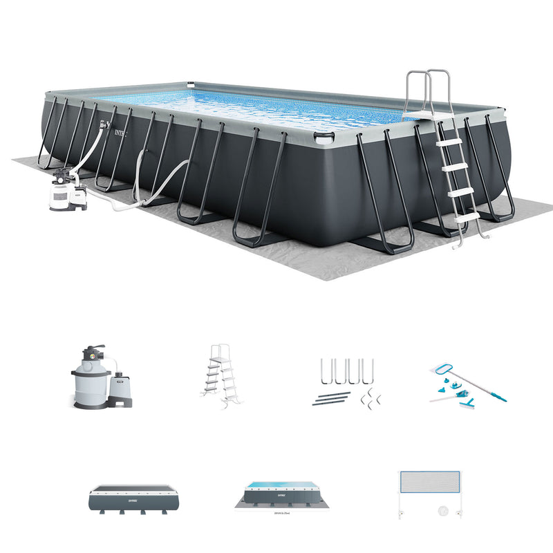 Intex 24Ft x 52In Ultra XTR Rectangular Frame Pool Set w/ Pump (For Parts)