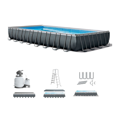 Intex 32' x 16' x 52" Ultra XTR Rectangular Above Ground Pool, Gray (Open Box)