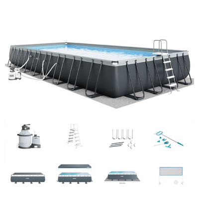 Intex 32' x 16' x 52" Ultra XTR Outdoor Swimming Pool Set with Pump (For Parts)