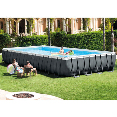 Intex Ultra XTR Rectangular Swimming Pool Set & Pool Care Chlorine Tabs, 50 Lbs - VMInnovations