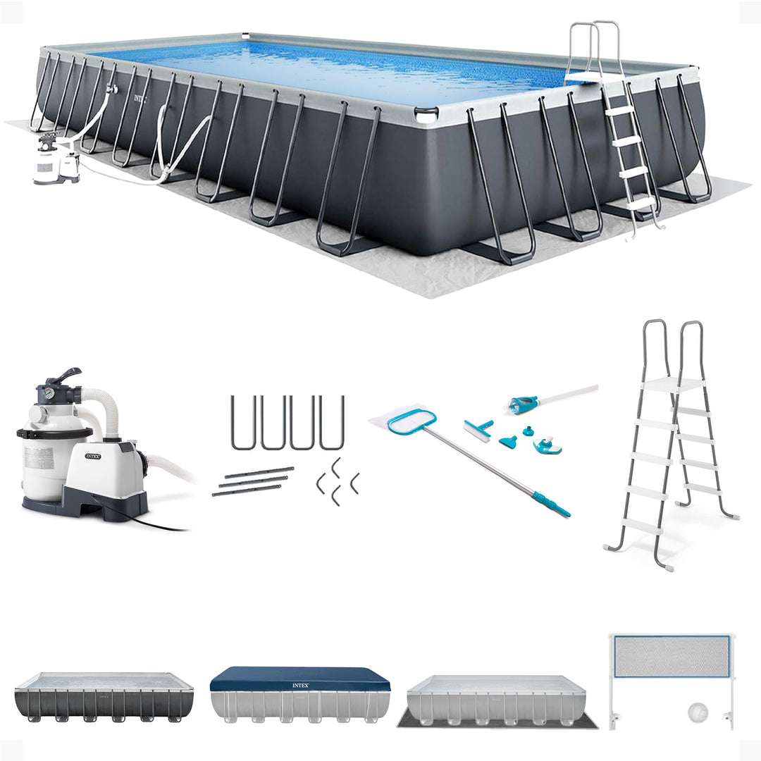 Intex 32' x 16' x 52" Ultra XTR Outdoor Swimming Pool Set with Pump (For Parts)