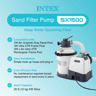 Intex 1200 GPH Above Ground Pool Sand Filter Pump w/ Automatic Timer (For Parts)