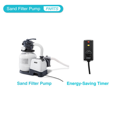 Intex 2100 GPH Sand Filter Pump, Deluxe Pool Maintenance Kit, & Pool Skimmer