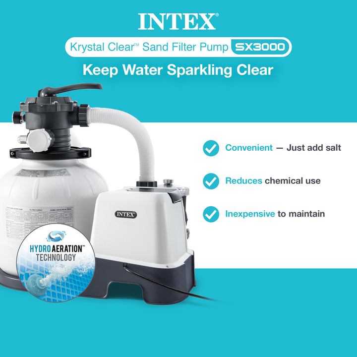 Intex 3000 GPH Above Ground Pool Sand Filter Pump with Automatic Timer(Open Box)
