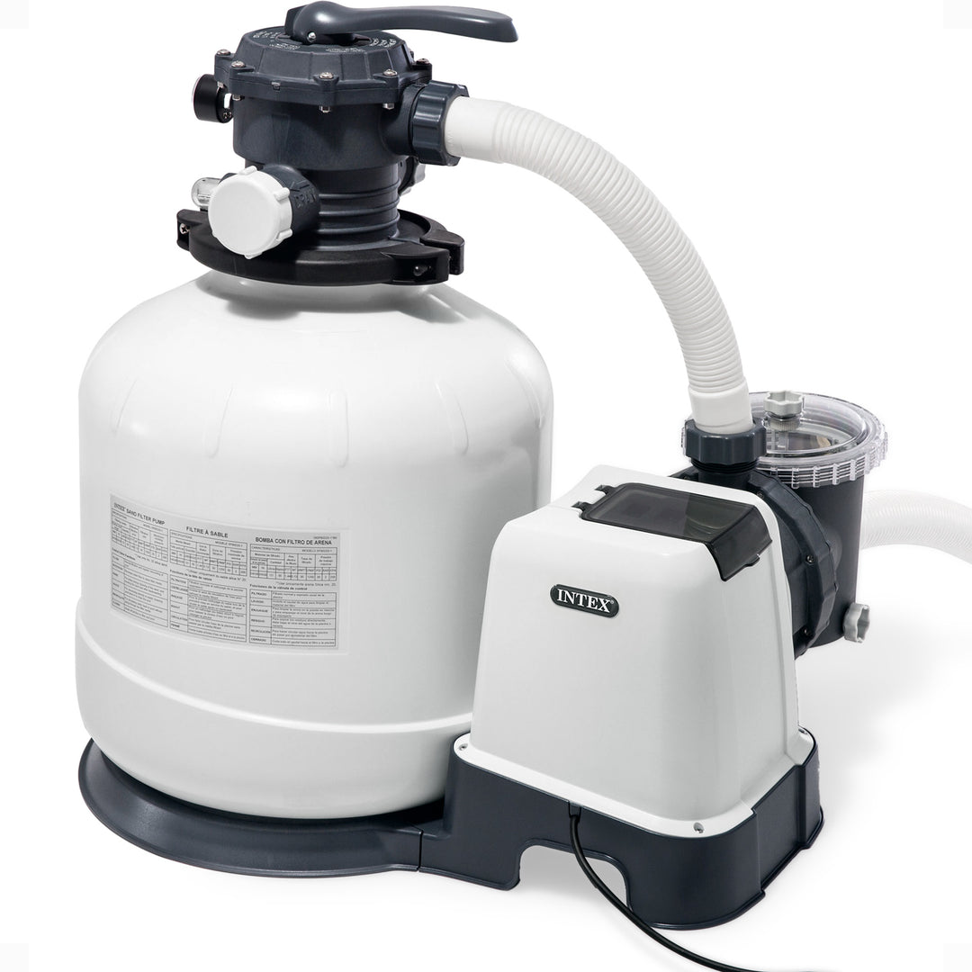 Intex 3000 GPH Above Ground Pool Sand Filter Pump with Automatic Timer(Open Box)