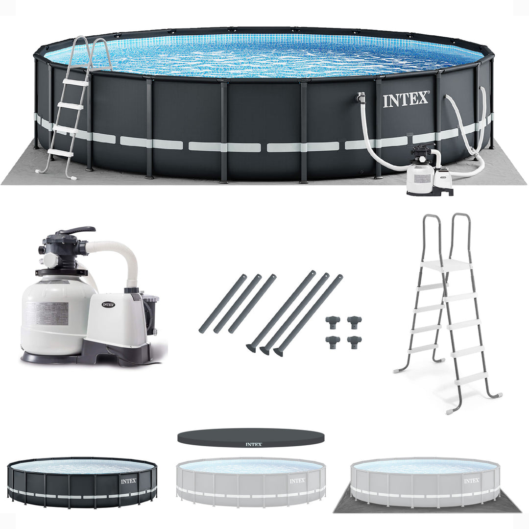 Intex 26' x 52" Ultra Frame Above Ground Pool Set w/ Pump and Ladder (For Parts)