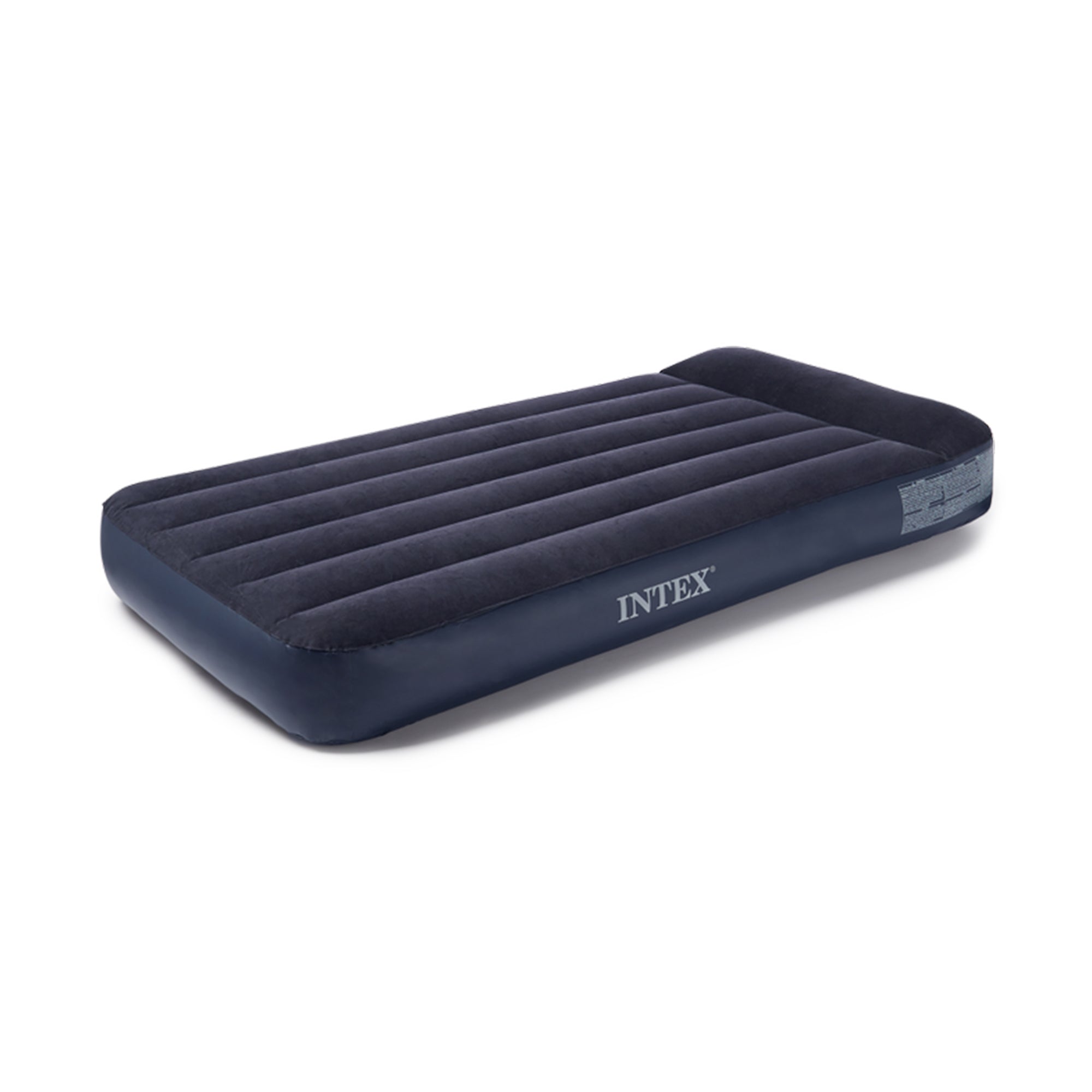 Intex Dura Beam Pillow Rest Classic Blue Standard Airbed w/ Built In Pump, Twin - VMInnovations