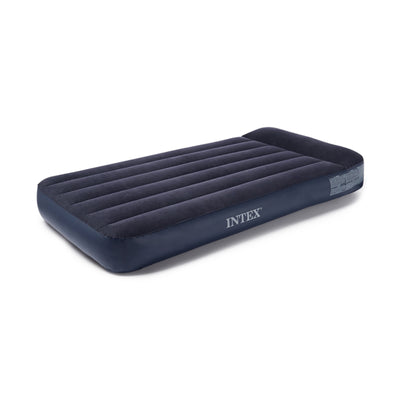 Intex Dura Beam Pillow Rest Classic Blue Standard Airbed w/ Pump, Twin (5 Pack) - VMInnovations
