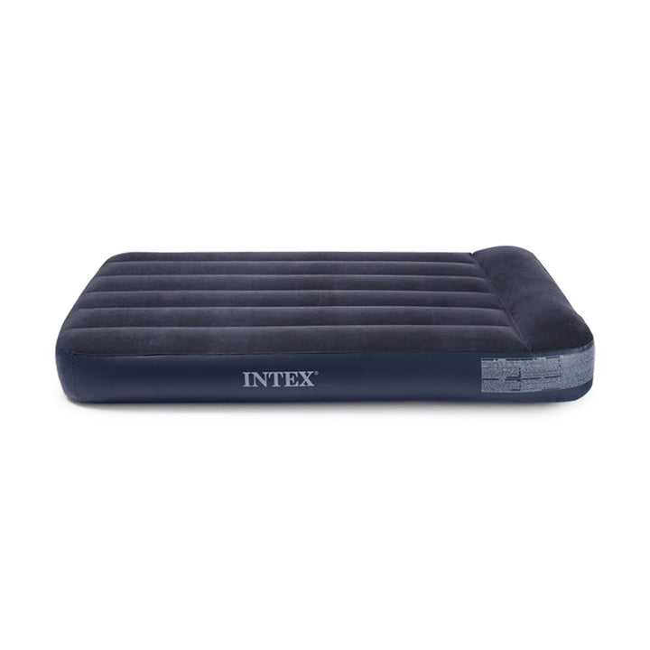 Intex Dura Beam Pillow Rest Classic Blue Standard Airbed w/ Built In Pump, Twin - VMInnovations