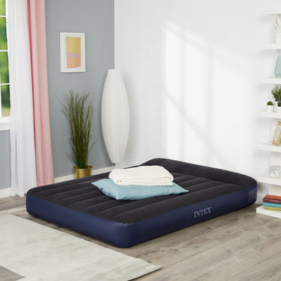 Intex Dura Beam Standard Classic Pillow Rest Airbed Mattress with Pump, Full