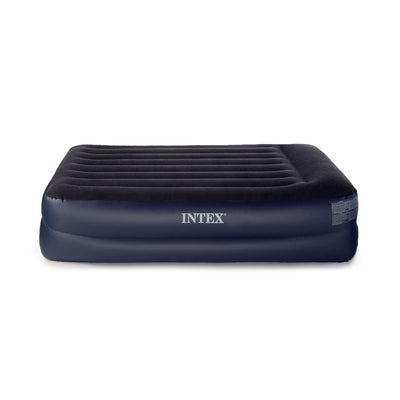 Intex Dura-Beam Pillow Rest Fiber Tech Air Mattress Bed w/ Built In Pump, Queen - VMInnovations