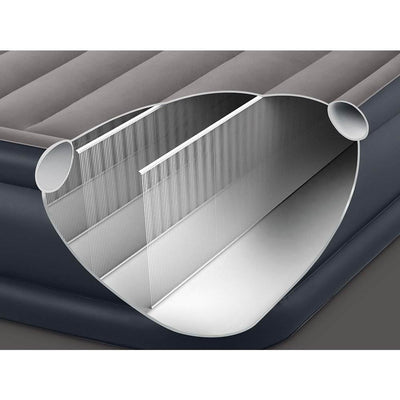 Intex Dura-Beam Pillow Rest Fiber Tech Air Mattress Bed w/ Built In Pump, Queen - VMInnovations