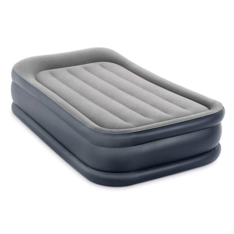 Intex Dura Beam Deluxe Pillow Rest Raised Airbed w/ Built in Pump, Twin (Used)